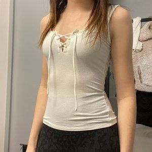 ✰ American Eagle Ribbed Tank Top ✰ (WHITE)